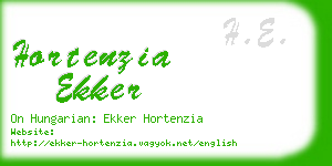 hortenzia ekker business card